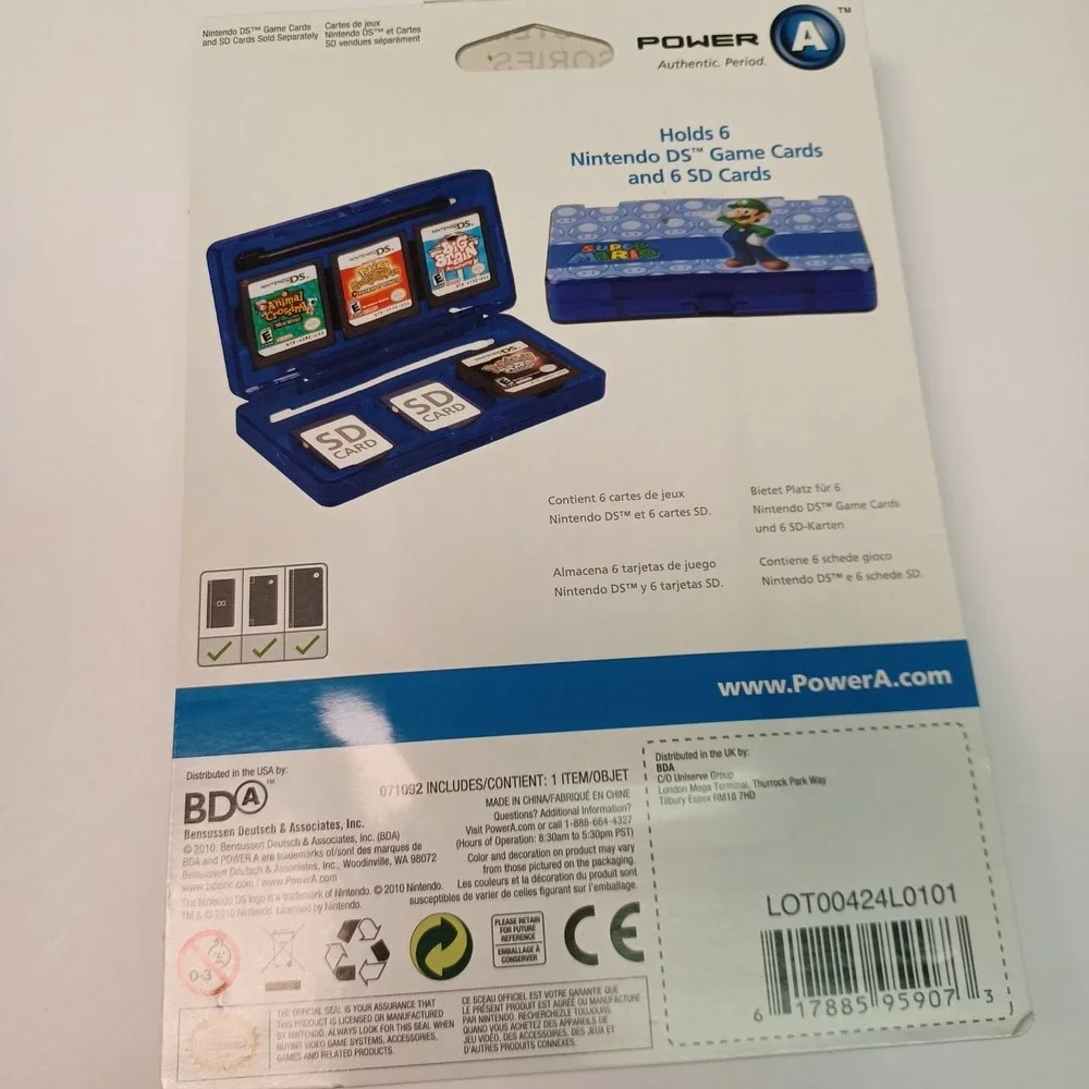 Power A Official Licensed Nintendo 3DS Carrying Case With‎ Game Slots Blue Luigi
